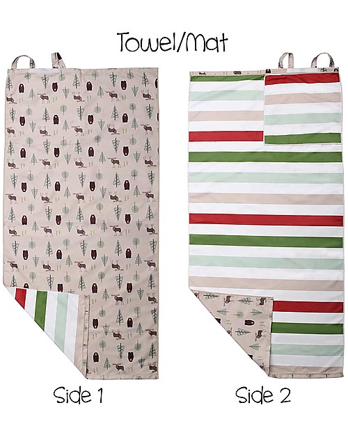FlapJackKids 2 in 1 Towel BackPack - Moose+Black Bear Towels And Flannels