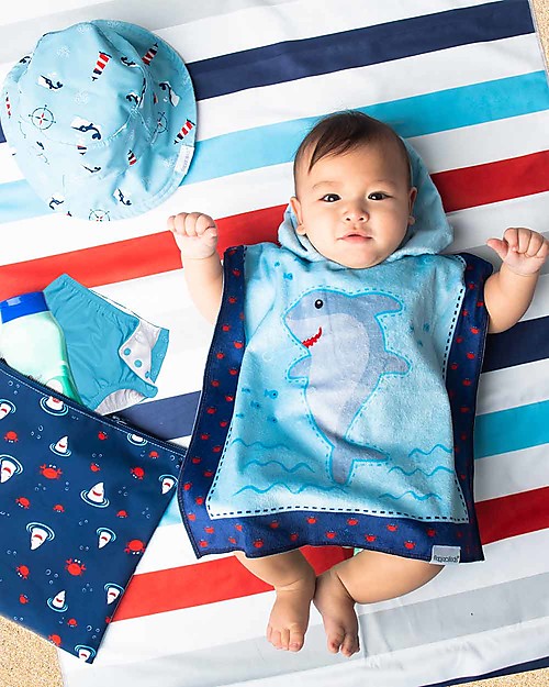 FlapJackKids 2 in 1 Towel Backpack - Shark/Crab Towels And Flannels