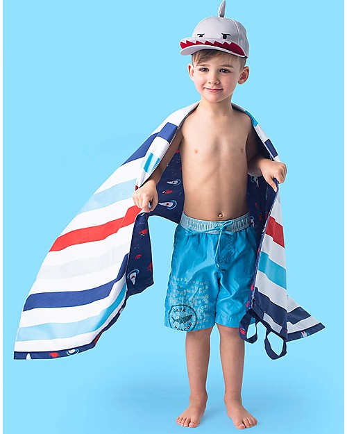 FlapJackKids 2 in 1 Towel Backpack - Shark/Crab Towels And Flannels