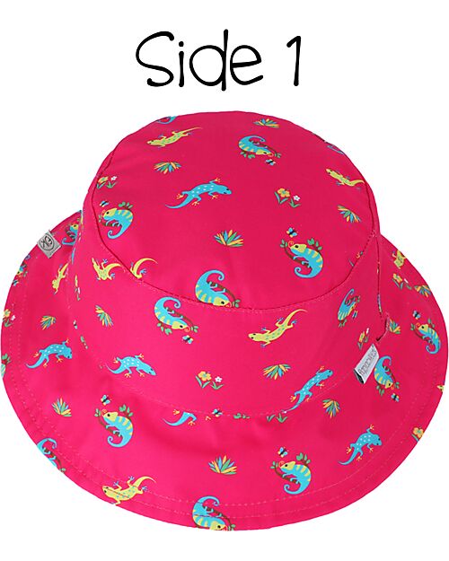 FlapJackKids Baby Reversible Summer Hat Anti-UV UPF 50+ Chameleon+Tropical Sunhats