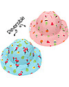 FlapJackKids Baby Reversible Summer Hat Anti-UV UPF 50+ Pattern Flamingo+Fruit Sunhats