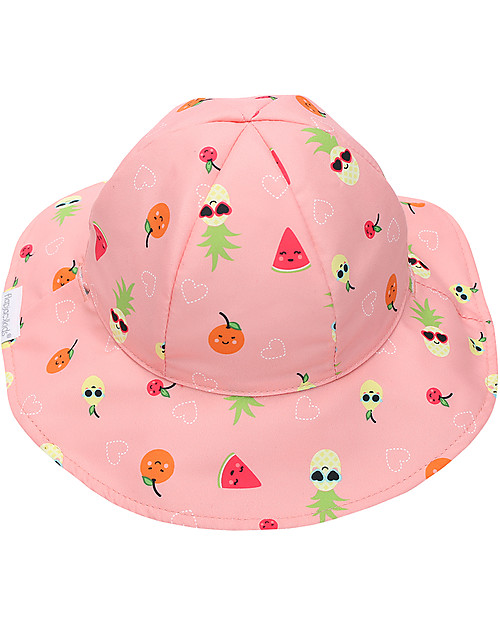 FlapJackKids Baby Reversible Summer Hat Anti-UV UPF 50+ Pattern Flamingo+Fruit Sunhats
