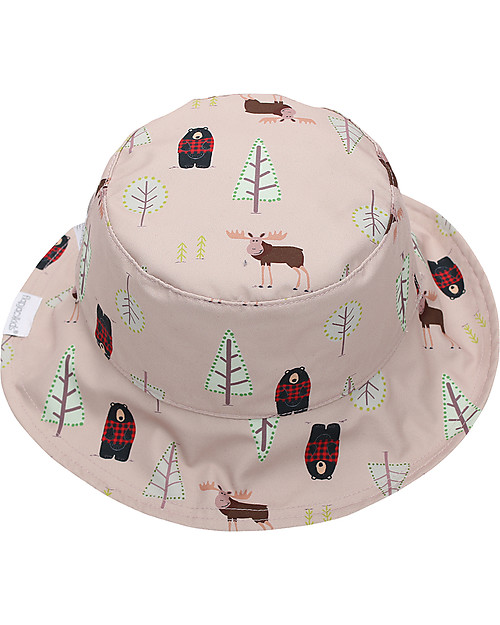 FlapJackKids Baby Reversible Summer Hat Anti-UV UPF 50+ Pattern Moose+Cottage Sunhats