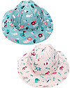 FlapJackKids Baby Reversible Summer Hat Anti-UV UPF 50+ Pink Zoo Sunhats