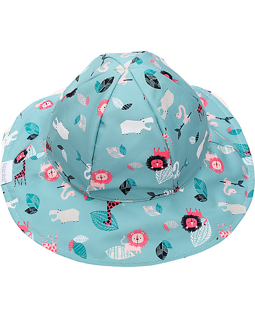 FlapJackKids Baby Reversible Summer Hat Anti-UV UPF 50+ Pink Zoo Sunhats