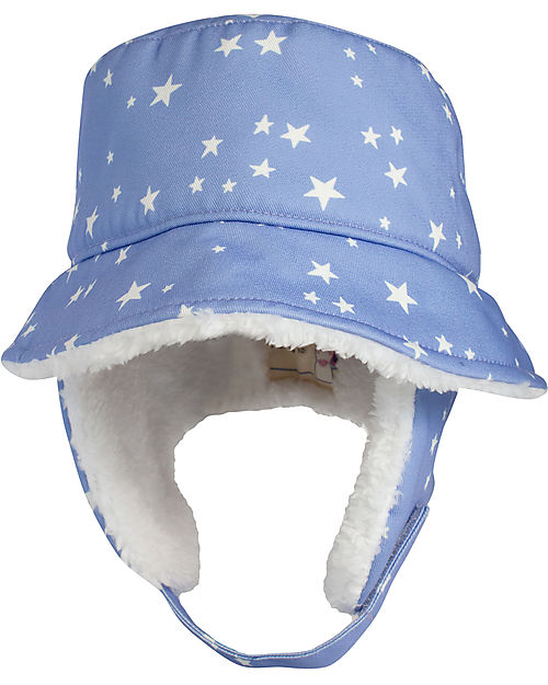FlapJackKids Bucket Winter Hat - Stars - Soft Sherpa Lining Winter Hats