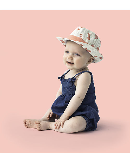 FlapJackKids Fedora Hat - Flamingo/Pineapple Sunhats
