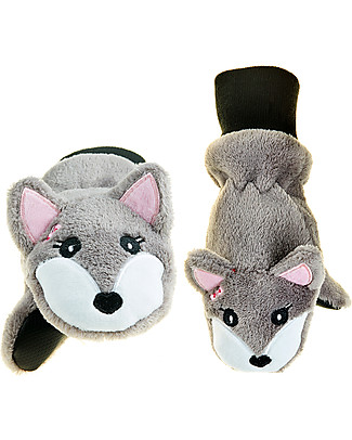 FlapJackKids Fleece Puppet Mittens Arctic Fox, 2-6 years null