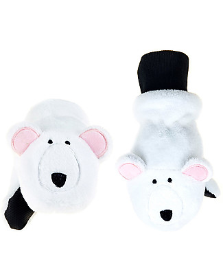 FlapJackKids Fleece Puppet Mittens - Polar Bear, 2-6 years Gloves