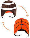 FlapJackKids Reversable Fleece Winter Hat - Basketball/Football - SPF 50+ Winter Hats