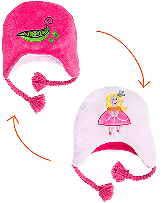 FlapJackKids Reversable Fleece Winter Hat - Princess/Pea - SPF 50+ null