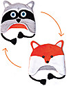 FlapJackKids Reversable Fleece Winter Hat - Raccoon/Fox - SPF 50+ Winter Hats