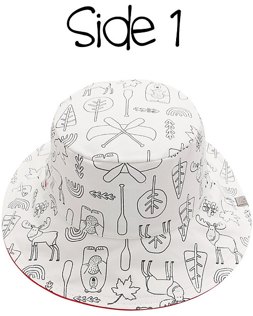 FlapJackKids Reversible Colouring Sun Hat - 100% Cotton - Bear Sunhats
