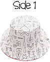 FlapJackKids Reversible Colouring Sun Hat - 100% Cotton - Bear Sunhats