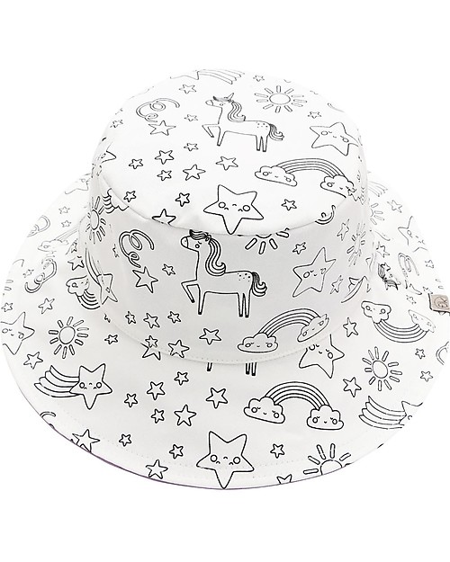 FlapJackKids Reversible Colouring Sun Hat - 100% Cotton - Unicorn Sunhats