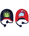 FlapJackKids Reversible Fleece Winter Hat - Dinosaurs - SPF 50+ Winter Hats