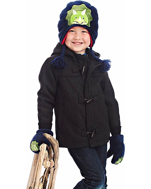 FlapJackKids Reversible Fleece Winter Hat - Dinosaurs - SPF 50+ Winter Hats
