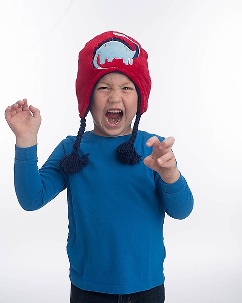 FlapJackKids Reversible Fleece Winter Hat - Dinosaurs - SPF 50+ Winter Hats