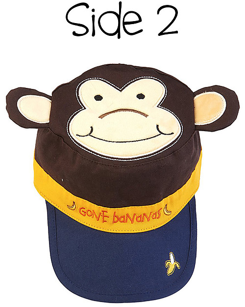 FlapJackKids Reversible Kids Cap SPF 50 - Lion+Monkey - 100% Cotton Sunhats