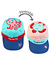 FlapJackKids Reversible Kids Cap SPF 50 - Octopus+Sea Turte - 100% Cotton Sunhats