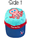 FlapJackKids Reversible Kids Cap SPF 50 - Octopus+Sea Turte - 100% Cotton Sunhats