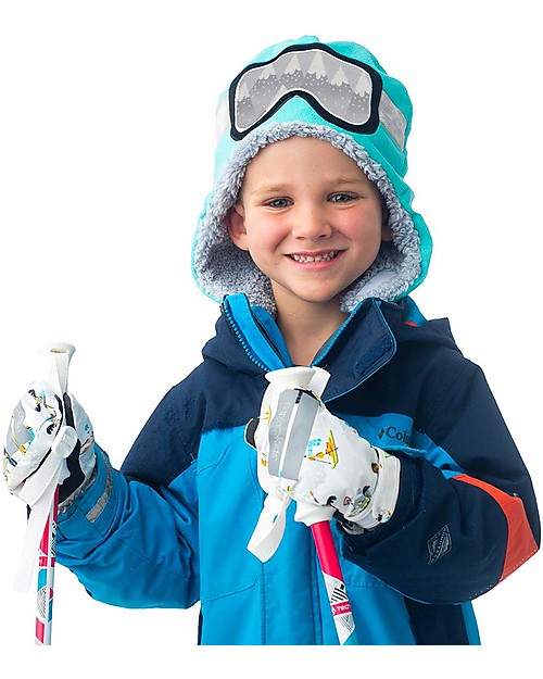 FlapJackKids Reversible Sherpa Hat - Wolf + Ski Goggles - Ultra Soft Winter Hats