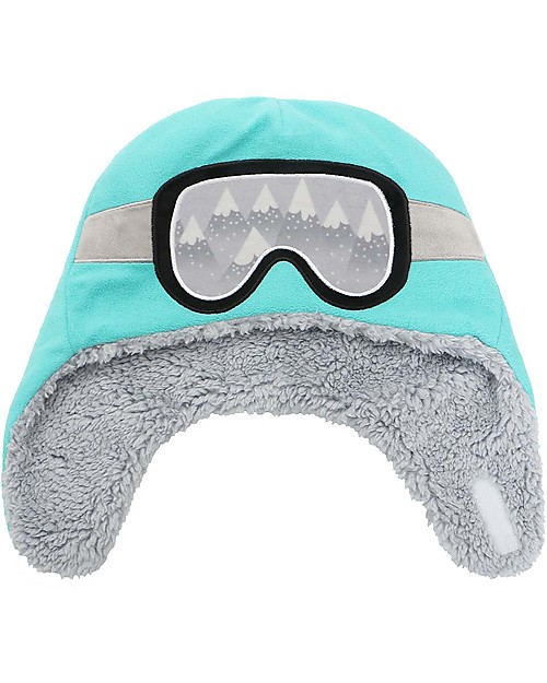 FlapJackKids Reversible Sherpa Hat - Wolf + Ski Goggles - Ultra Soft Winter Hats