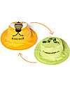 FlapJackKids Reversible Summer Hat Anti-UV UPF 50+, Bee+Worm - 100% cotton Sunhats