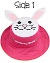 FlapJackKids Reversible Summer Hat Anti-UV UPF 50+, Bunny+Daisy - 100% cotton Sunhats