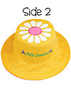 FlapJackKids Reversible Summer Hat Anti-UV UPF 50+, Bunny+Daisy - 100% cotton Sunhats