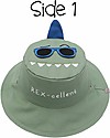FlapJackKids Reversible Summer Hat Anti-UV UPF 50+ - Dino+Surfer Dino - 100% Cotton Sunhats
