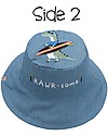 FlapJackKids Reversible Summer Hat Anti-UV UPF 50+ - Dino+Surfer Dino - 100% Cotton Sunhats