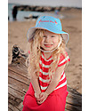 FlapJackKids Reversible Summer Hat Anti-UV UPF 50+, Dolphin+Flamingo - 100% cotton Sunhats