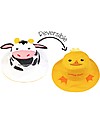 FlapJackKids Reversible Summer Hat Anti-UV UPF 50+ Duck+Cow - 100% cotton Sunhats