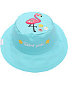 FlapJackKids Reversible Summer Hat Anti-UV UPF 50+ Flamingo+Pineapple - 100% cotton Sunhats