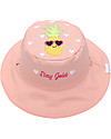 FlapJackKids Reversible Summer Hat Anti-UV UPF 50+ Flamingo+Pineapple - 100% cotton Sunhats