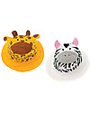 FlapJackKids Reversible Summer Hat Anti-UV UPF 50+, Giraffe+Zebra - 100% cotton Sunhats