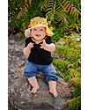 FlapJackKids Reversible Summer Hat Anti-UV UPF 50+, Giraffe+Zebra - 100% cotton Sunhats