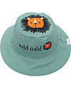 FlapJackKids Reversible Summer Hat Anti-UV UPF 50+ Lion+Sloth - 100% cotton Sunhats