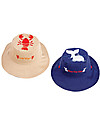 FlapJackKids Reversible Summer Hat Anti-UV UPF 50+, Lobster+Whale - 100% cotton Sunhats