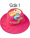 FlapJackKids Reversible Summer Hat Anti-UV UPF 50+ Mermaid+Seahorse - 100% cotton Sunhats