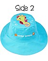 FlapJackKids Reversible Summer Hat Anti-UV UPF 50+ Mermaid+Seahorse - 100% cotton Sunhats