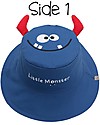 FlapJackKids Reversible Summer Hat Anti-UV UPF 50+ - Monster+Car - 100% Cotton Sunhats