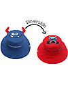 FlapJackKids Reversible Summer Hat Anti-UV UPF 50+ - Monster+Car - 100% Cotton Sunhats