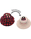 FlapJackKids Reversible Summer Hat Anti-UV UPF 50+ Moose+Black Bear - 100% cotton Sunhats