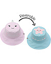 FlapJackKids Reversible Summer Hat Anti-UV UPF 50+ - Narwhal+Starfish - 100% Cotton Sunhats