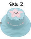 FlapJackKids Reversible Summer Hat Anti-UV UPF 50+ - Narwhal+Starfish - 100% Cotton Sunhats
