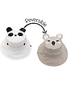 FlapJackKids Reversible Summer Hat Anti-UV UPF 50+ - Panda+Koala - 100% Cotton - New Design Sunhats