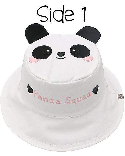 FlapJackKids Reversible Summer Hat Anti-UV UPF 50+ - Panda+Koala - 100% Cotton - New Design Sunhats