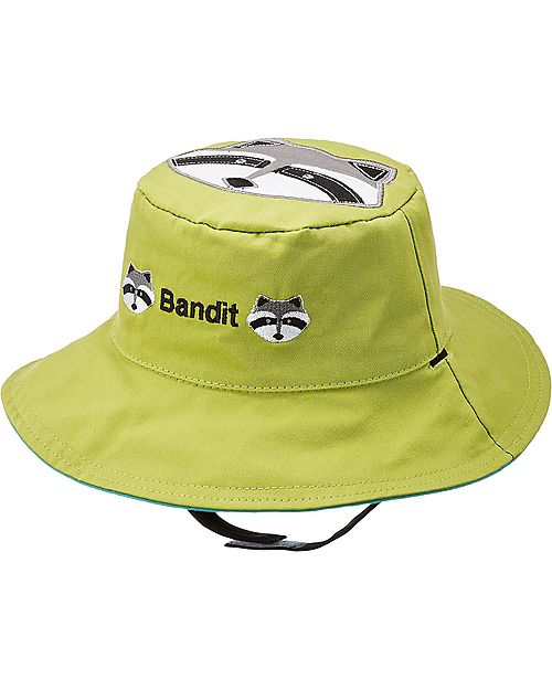 FlapJackKids Reversible Summer Hat Anti-UV UPF 50+, Raccoon+Fox - 100% cotton Sunhats